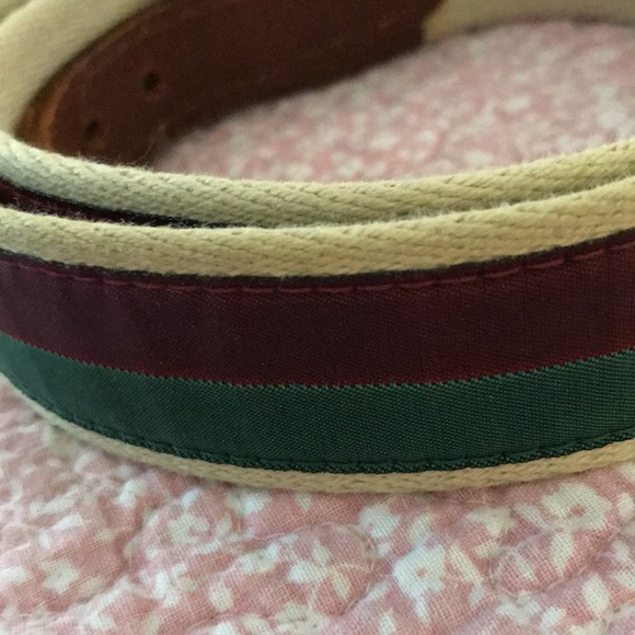Brooks Brothers men’s belt size 36 Preowned green and burgundy stripe - Picture 3 of 8